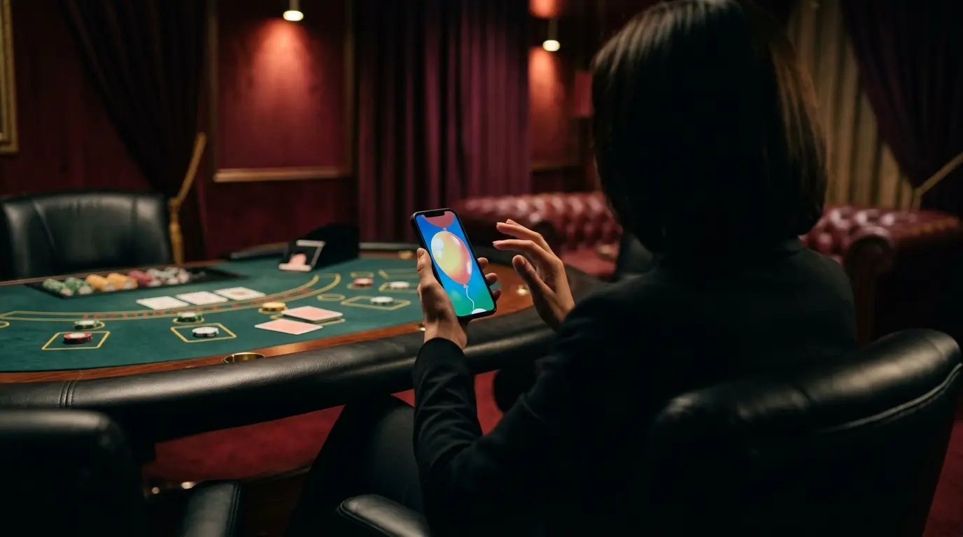 Una persona observa desde su asiento un juego de globo abierto en el celular.