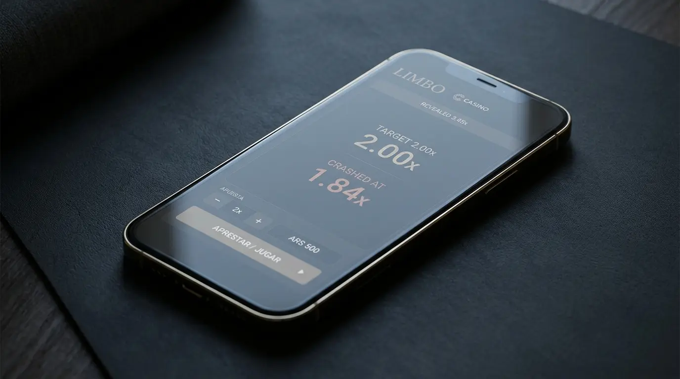 Un celular muestra el objetivo elegido y el resultado de una ronda de Limbo.